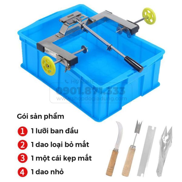 Bộ dụng cụ gọt thơm (khóm) tiện lợi chuyên nghiệp bằng Inox