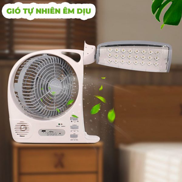 Quạt tích điện, sạc, loa đa năng 6 trong 1 ND-588 - Hình ảnh 3