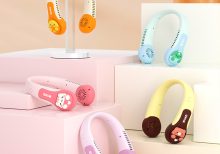 Quạt Đeo Cổ Mini Không Cánh WIND hình thú 2 bên siêu dể thương CS1330