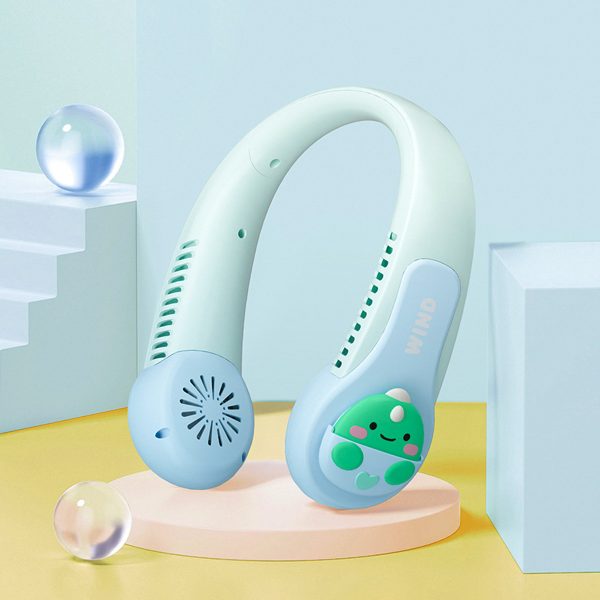 Quạt Đeo Cổ Mini Không Cánh WIND hình thú 2 bên siêu dể thương CS1330 - Hình ảnh 2