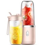 Máy xay sinh tố mini cầm tay đa năng Chigo dùng pin tích điện 6 lưỡi