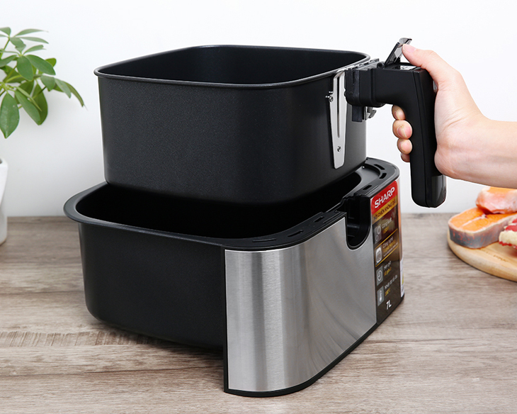 Nồi chiên không dầu Sharp KF-AF70EV-ST 7 lít - góc nhìn 4