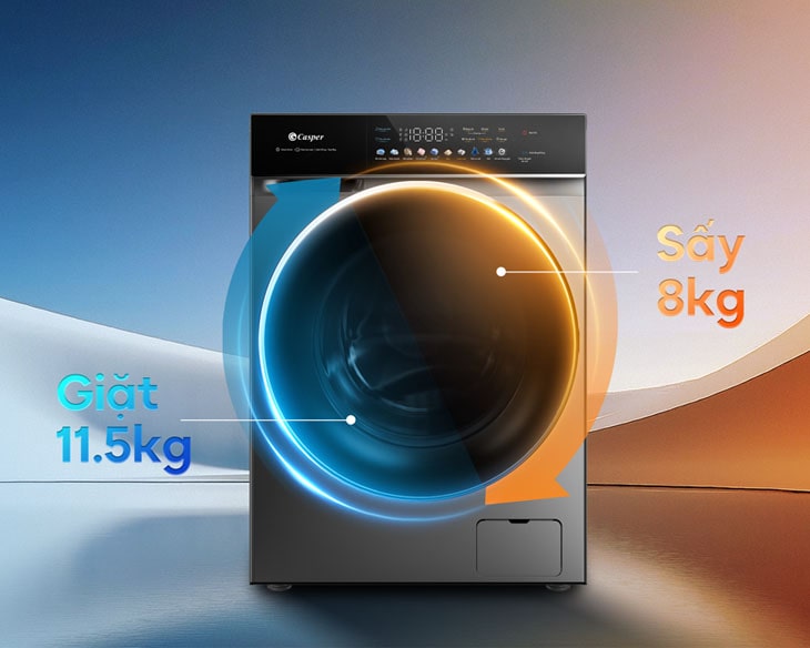 Máy giặt sấy Casper Inverter 11.5/8 kg WF-P115VGT11 giá tốt - góc nhìn 4