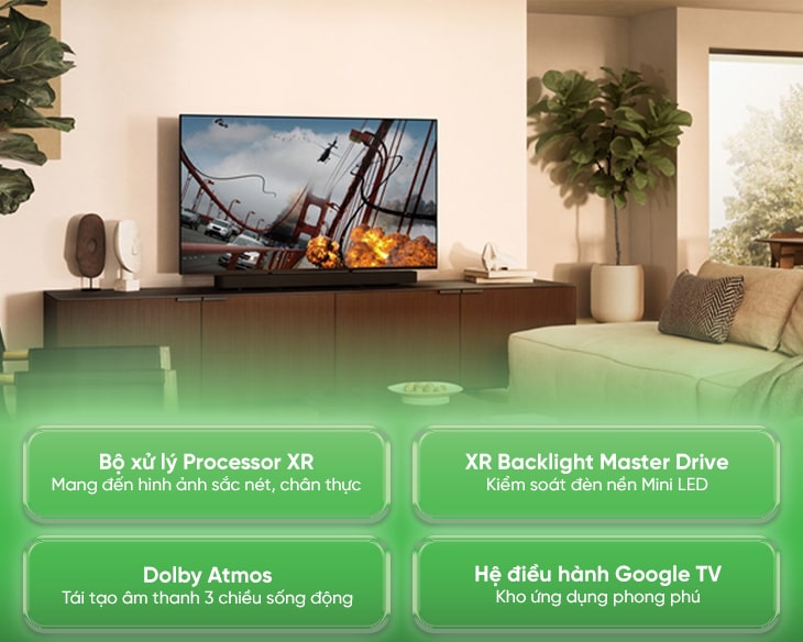 Google Tivi QLED MiniLED Sony 4K 75 inch K-75XR70 Fashion 2024 - hình ảnh sản phẩm