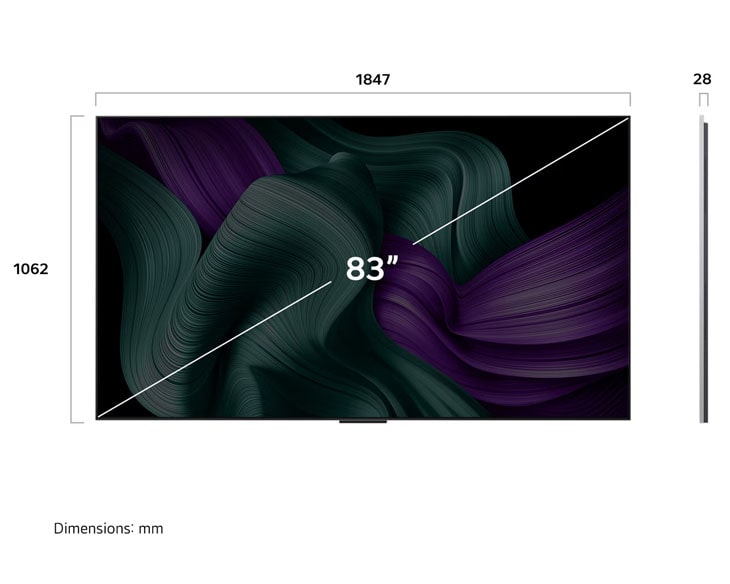 Sensible Tivi OLED LG evo AI 4K 83 inch OLED83M5PSA 2025 - góc nhìn 3