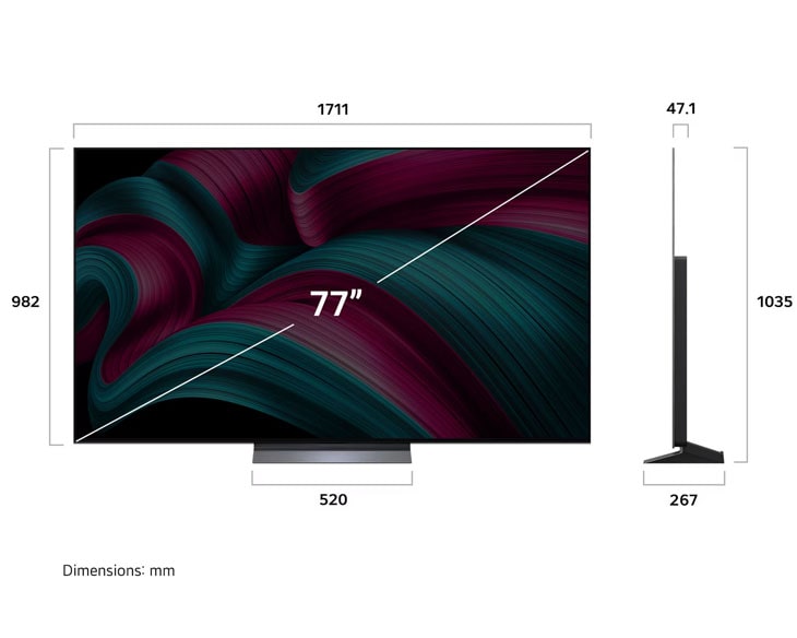 Sensible Tivi OLED LG evo AI 4K 77 inch OLED77C5PSA 2025 - góc nhìn 5