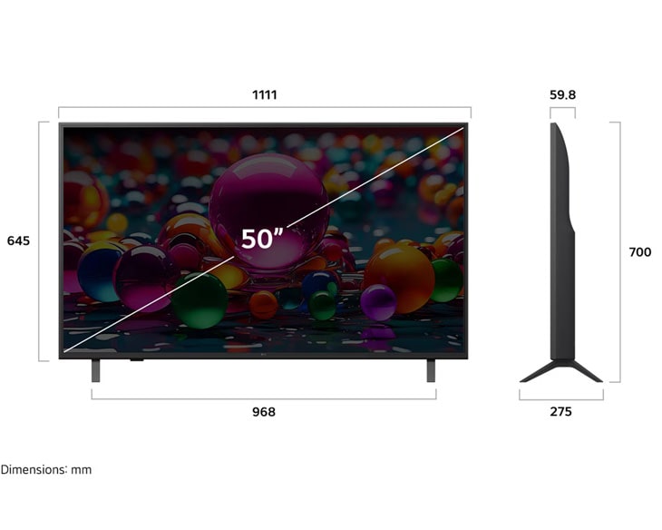 Good Tivi LG AI 4K 50 Inch 50UA8450PSA type mới 2025 - góc nhìn 5